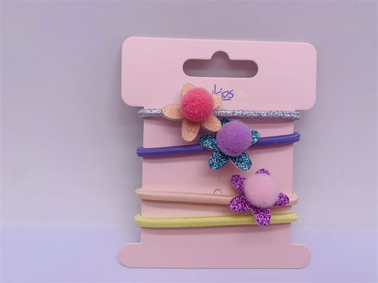 Festa di festa accessori per capelli per bambini, cravatta per capelli Pom Pom durabile 4 pezzi un set