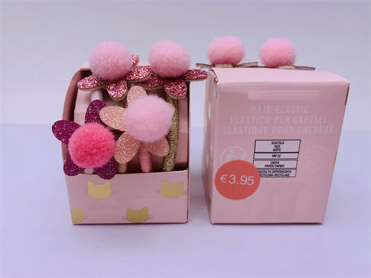 Festa di festa accessori per capelli per bambini, cravatta per capelli Pom Pom durabile 4 pezzi un set