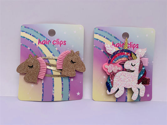 Unicorno Accessoiri per capelli per bambini Clips per alligatori Arcobaleno Bella stella