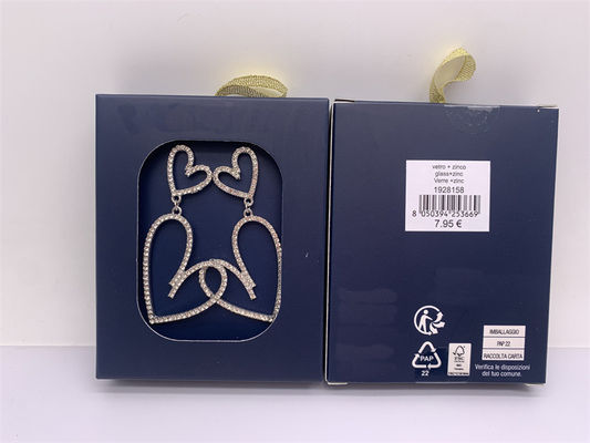 Orecchini di cuore in lega durabile, Orecchini di moda per donna fatti a mano.