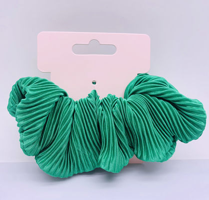 Ponytail Pleated Velvet Hair Scrunchies Elastico Verde Per Donna