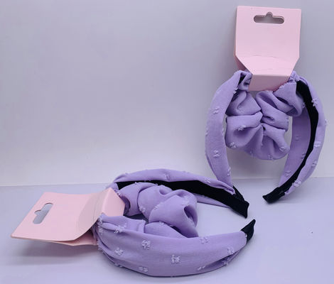 Fabbricazione di capelli a chiffon a fiore viola, scrunchi di cotone leggeri per capelli
