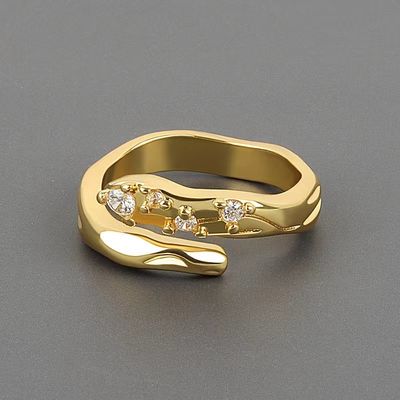 Anelli di moda in oro portatile pratico con taglio in pietra brillante