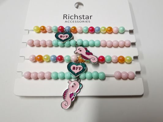 Gioielli per bambini unisex lucidati, braccialetto con perline d' arcobaleno.
