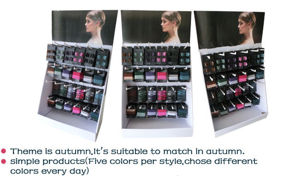 Display per clip per capelli multicolore, free-standing Scrunchie Market Display