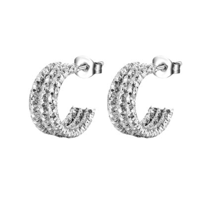 Sliver Hoop Bici di moda orecchini con Dimond e design accattivante