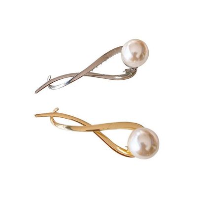 Clip per capelli d'oro e argento con perla personalizzare i disegni per voi