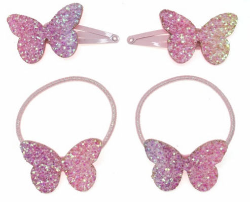 Glitter Butterfly Hair Tie e hair clip per ragazze accessori