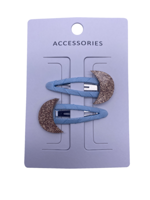 Accessori per capelli per bambini Sequin Moon, forcina, materiale rivestito in tessuto