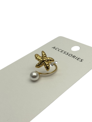 Moda Stella di mare Conchiglia Anello Acciaio inossidabile Gioielli unisex