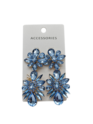 Nuovi Orecchini Fashion Statement Eleganti con Cristalli a Goccia e Fiori Geometrici con Strati di Strass Colorati e Perle Gioielli