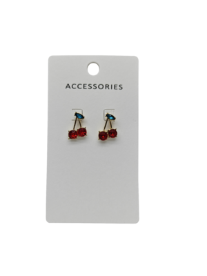 Prima estate Nuovo Zircone Rosso Cerino Orologio Elegante Elegante Orecchini a forma di frutta Moda Per Donne Ragazze All-Match Stile Di Moda