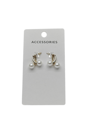 Orecchini per donne in oro vero imitazione perla goccia di orecchini di zirconia cubica Stud forma geometrica gioielli in ottone