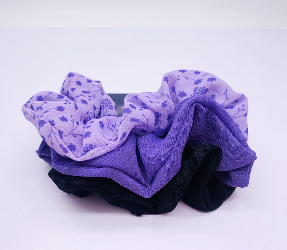 Donna Accessoiri per capelli in tessuto portatile Scrap Scrunchie colore viola