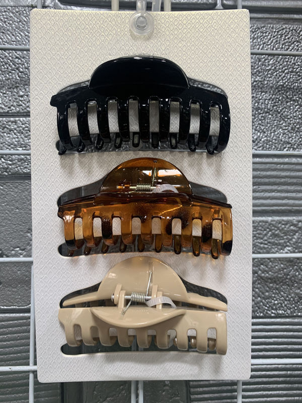 Accessoiri per capelli di plastica durevole Grandi artigli Nero Marrone Colore