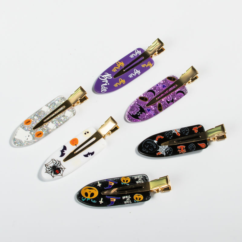 Barrette per capelli di Halloween multicolori, clip per capelli di Halloween durevoli per adulti.