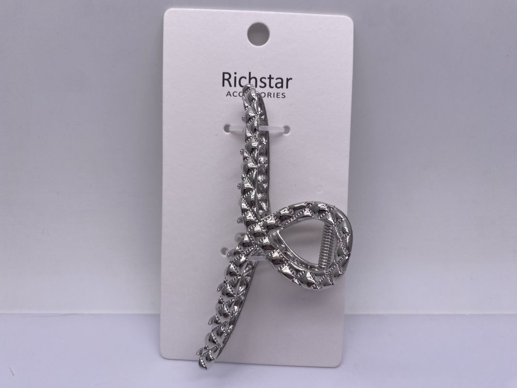 Accessori per capelli metallici geometrici clip per artigli pratici colore argento