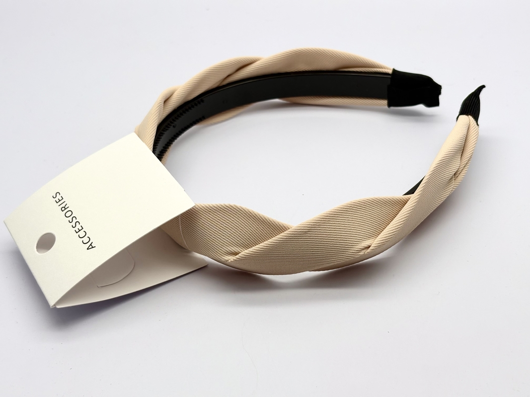 Stylish and durable beige braided fabric hairband for women Style accessori per capelli