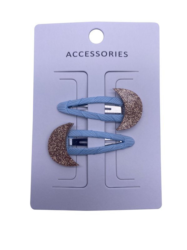 Accessori per capelli per bambini Sequin Moon, forcina, materiale rivestito in tessuto