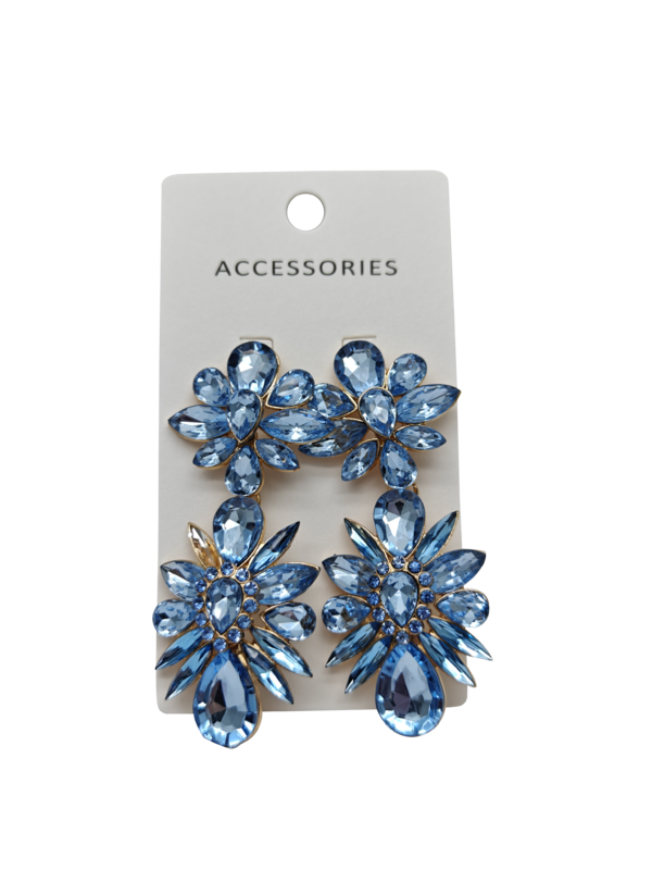 Nuovi Orecchini Fashion Statement Eleganti con Cristalli a Goccia e Fiori Geometrici con Strati di Strass Colorati e Perle Gioielli
